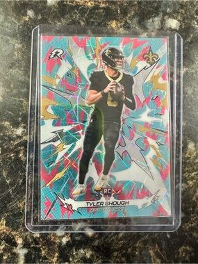 Tyler Shough Topps Resurgence 2025 Rookie Card Sky Blue And Pink Shock Parallel